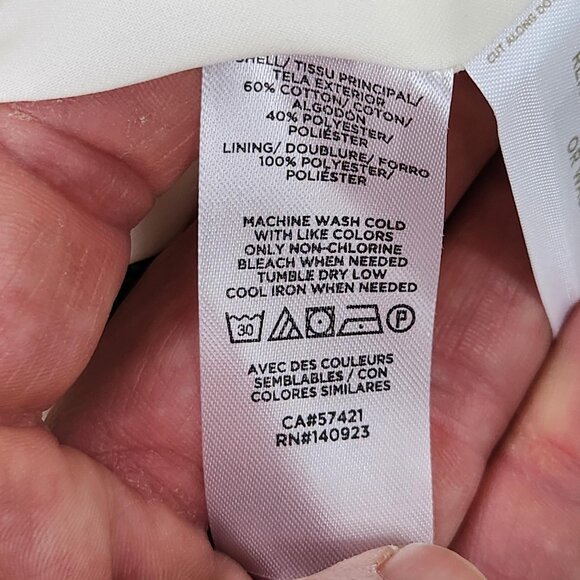 Ann Taylor LOFT Jacket Womens 14 White Navy Blue Striped Nautical Blazer Career - Picture 8 of 11